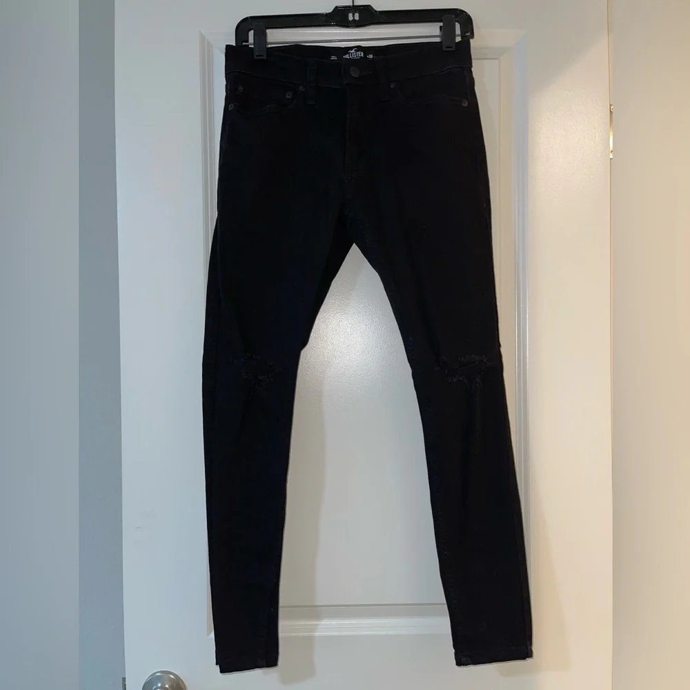 Hollister skinny black ripped jeans - Picture 2 of 7